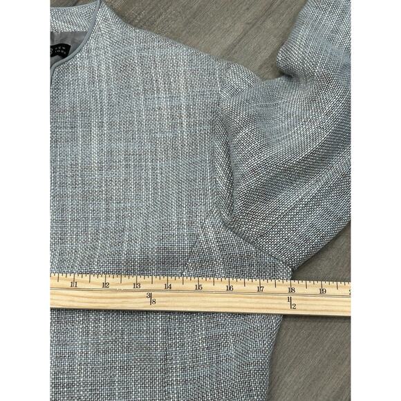 Lafayette 148 Women's Blue Gray Tweed Long Sleeve Hook & Eye Jacket Size 4 - Picture 8 of 10